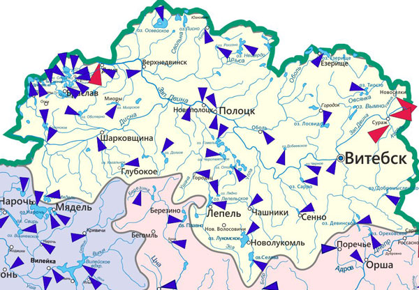 Карта рек и озер беларуси с названиями